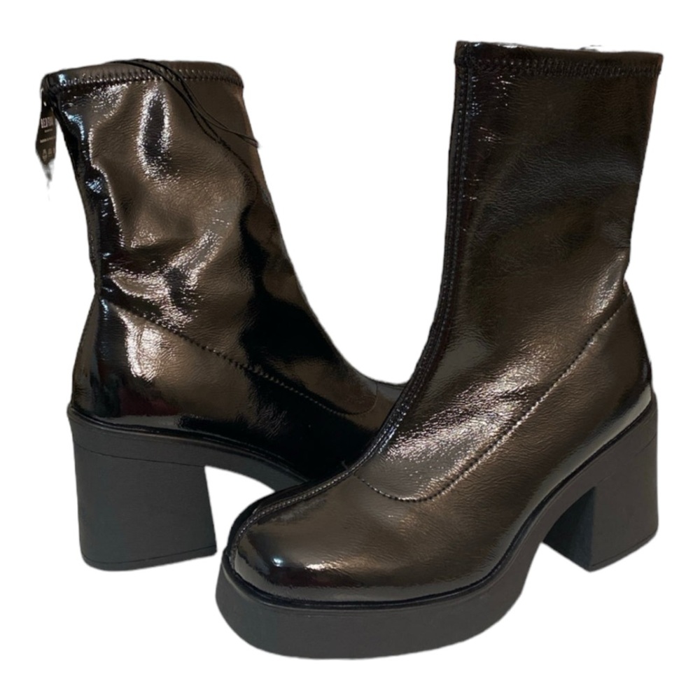 CALL IT SPRING Mid Calf Go-Go Boot Chunky Lug Sole - Picture 5 of 8